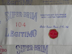 Linen samples with 'Made in Ireland' label, produced for export to Portugal