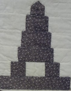 An example of a mourning fabric which has retained its purple colour very well